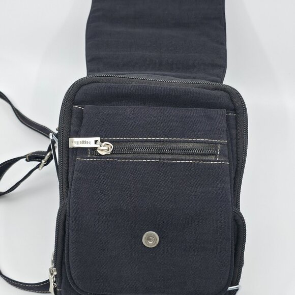 Baggallini Black Nylon Flap Crossbody Bag with Built-In Wallet & ID Window - Picture 3 of 14